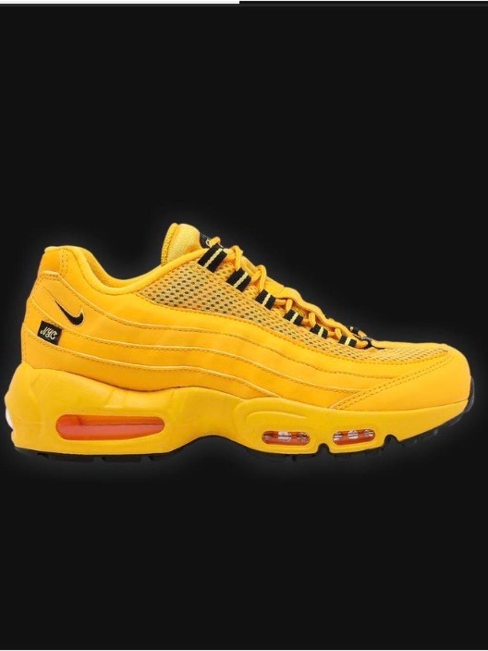 Nike Yellow and Black Air Max 95 Running Shoe